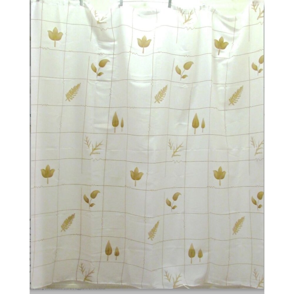 Dainty Home Inc. Leaves Shower Curtain Floral White Multi-Color